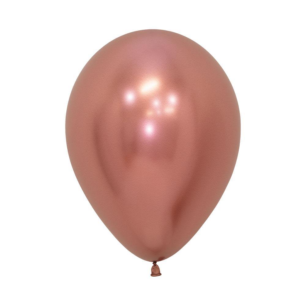 GLOBO LATEX REDONDO REFLEX DORADO ROSA