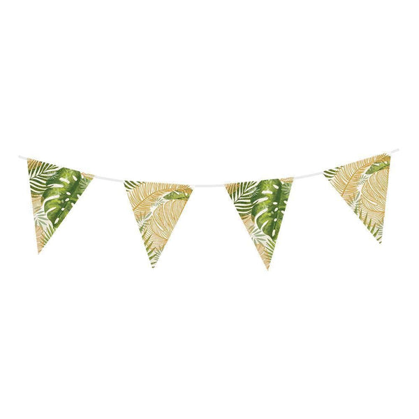 TROPICAL LEAVES METALLIC BANNER