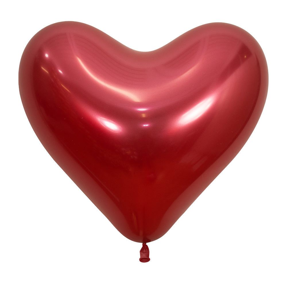 LATEX BALLOON HEART REFLEX RED 