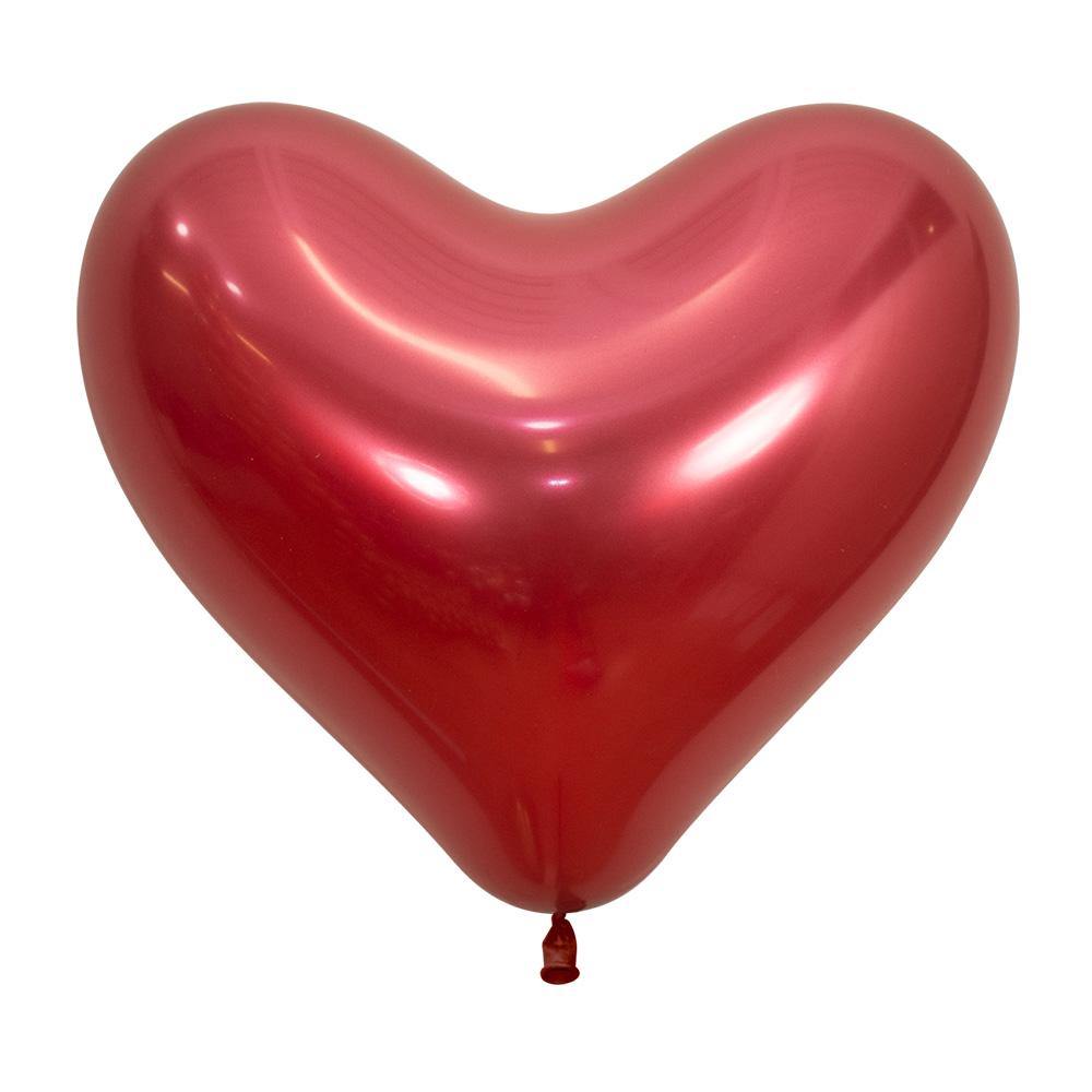 LATEX BALLOON HEART REFLEX RED 