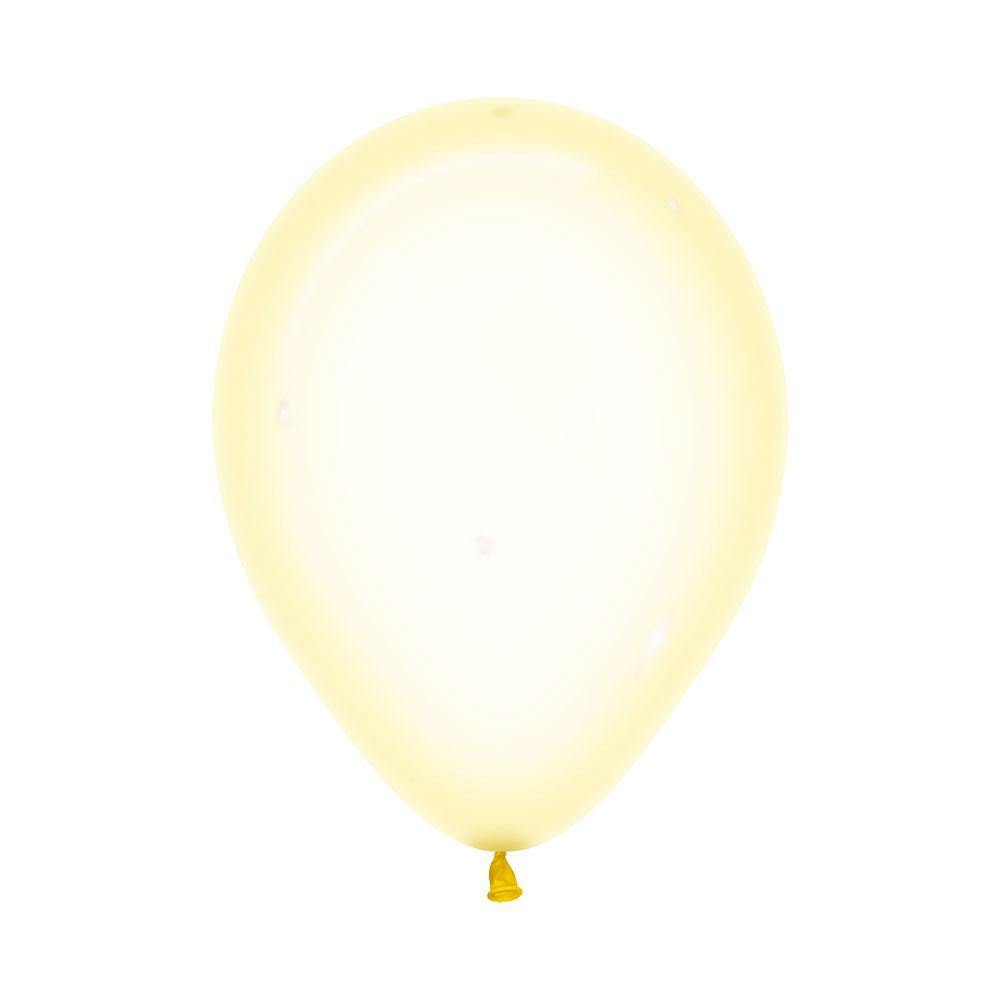 YELLOW PASTEL CRYSTAL ROUND LATEX BALLOON