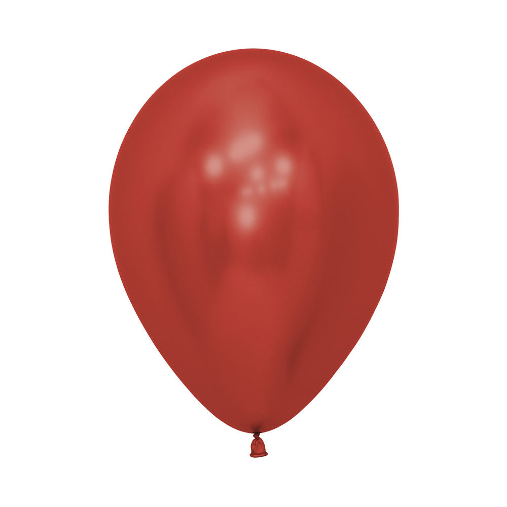 GLOBO LATEX REDONDO REFLEX CRISTAL ROJO