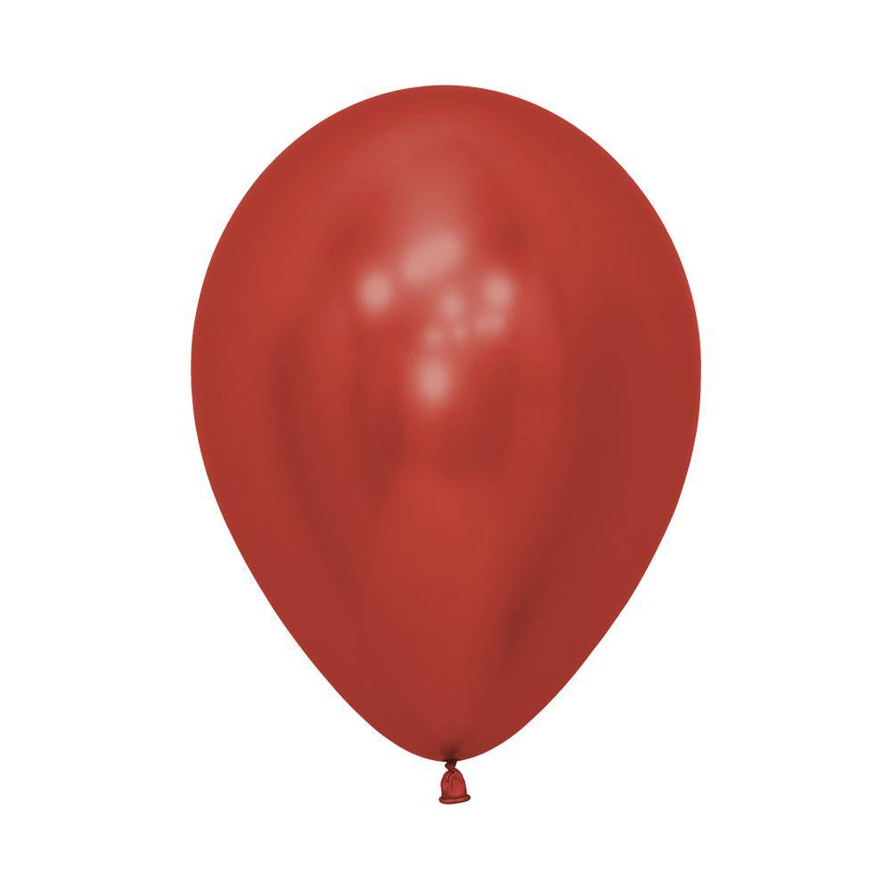 GLOBO LATEX REDONDO REFLEX CRISTAL ROJO