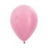 PINK SATIN ROUND LATEX BALLOON 