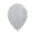 ROUND LATEX BALLOON SATIN SILVER 