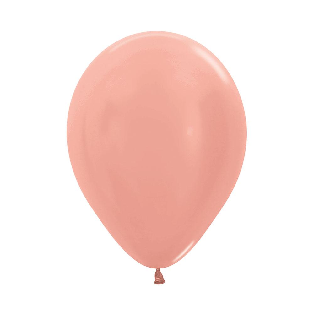 PINK GOLD METAL ROUND LATEX BALLOON 