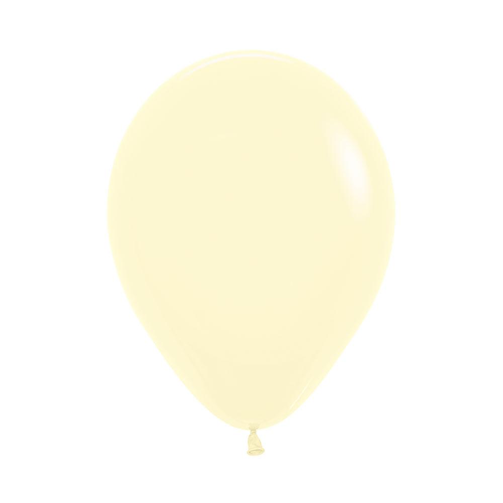 GLOBO LATEX REDONDO PASTEL MATE AMARILLO