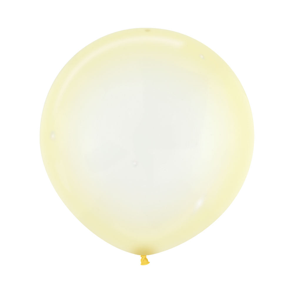 YELLOW PASTEL CRYSTAL ROUND LATEX BALLOON