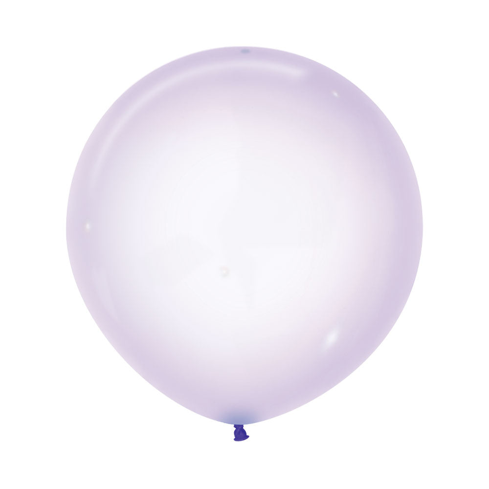 ROUND LATEX BALLOON PASTEL LILAC CRYSTAL