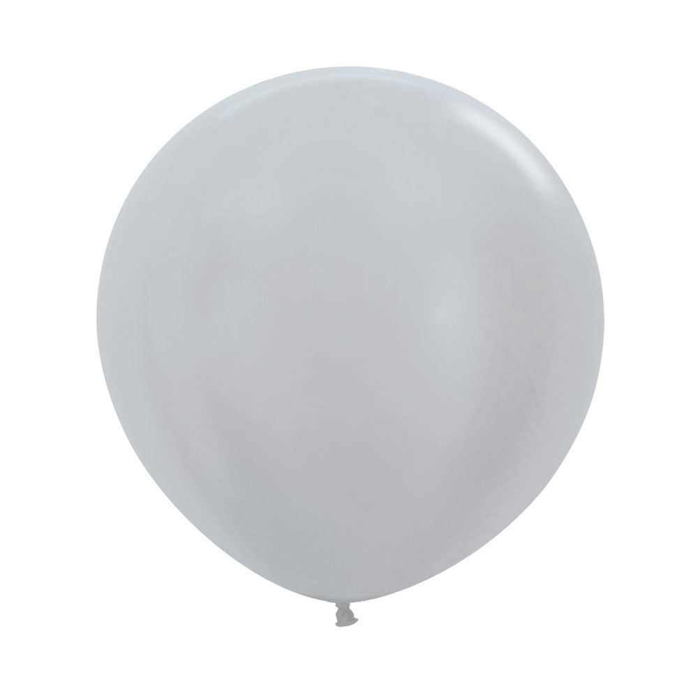 GLOBO LATEX REDONDO SATIN PLATA