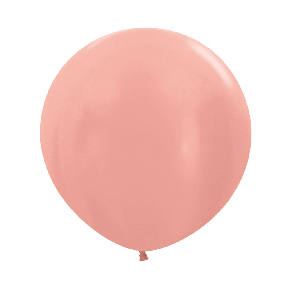 PINK GOLD METAL ROUND LATEX BALLOON 