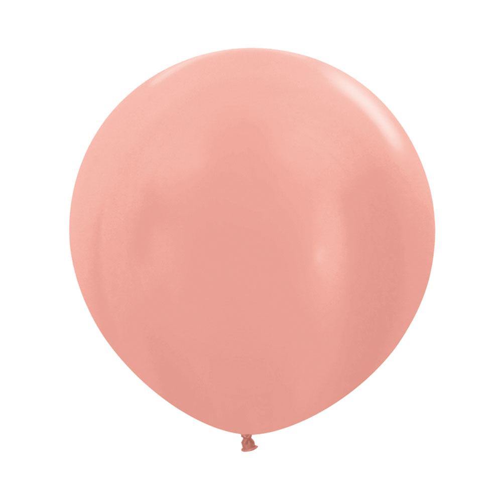 PINK GOLD METAL ROUND LATEX BALLOON 