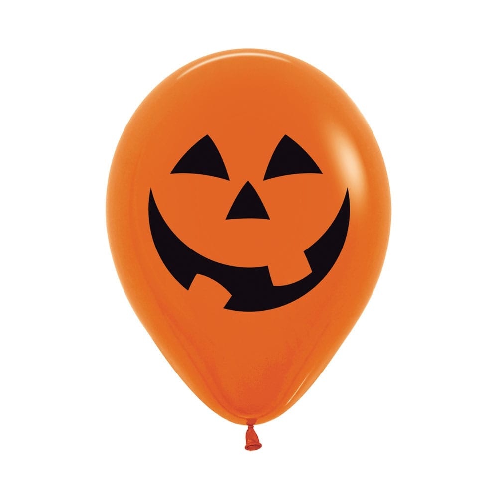 ROUND LATEX BALLOON 2 SIDES PUMPKIN FASHION ORANGE