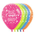 HAPPY BIRTHDAY INFINITY ROUND LATEX BALLOON SPLASH NEON ASSORTED 