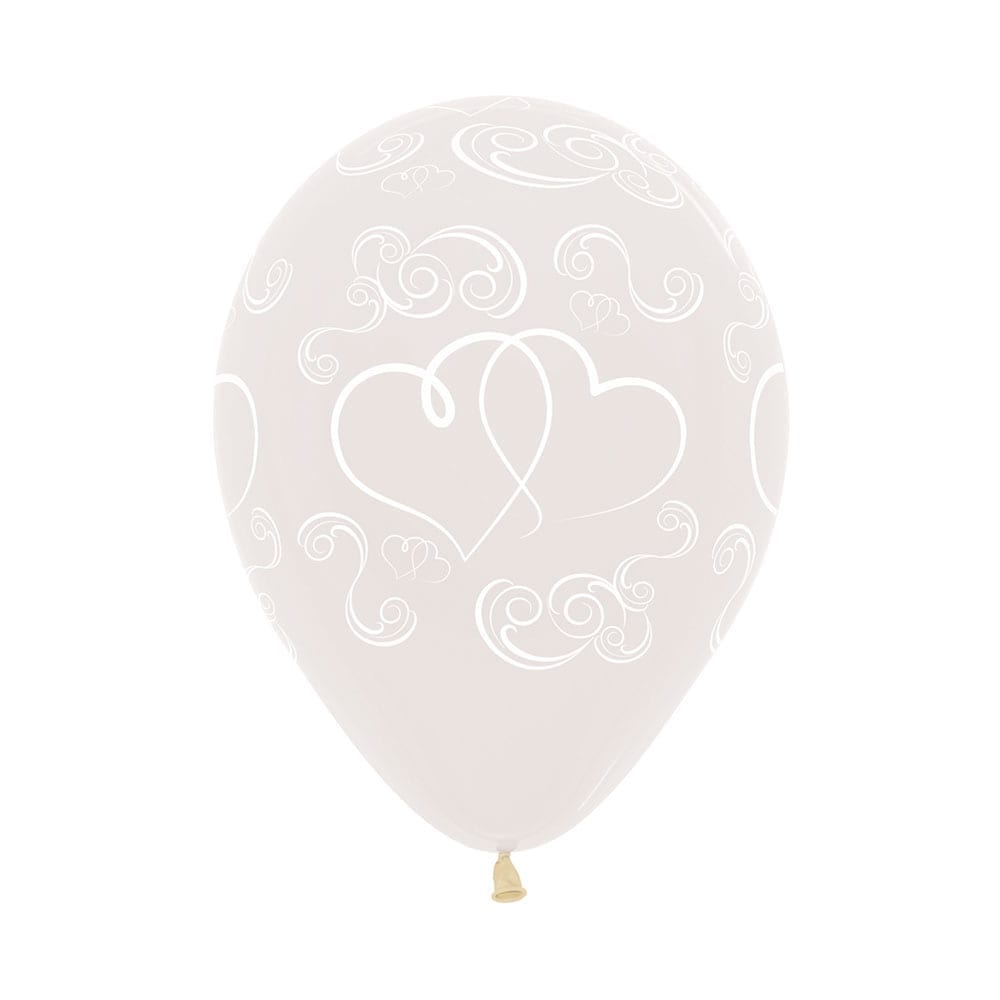 TRANSPARENT FASHION CROSSED HEARTS INFINITY ROUND LATEX BALLOON 