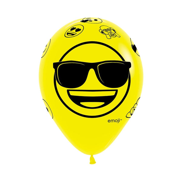 ROUND LATEX BALLOON INFINITY EMOJI FASHION YELLOW 