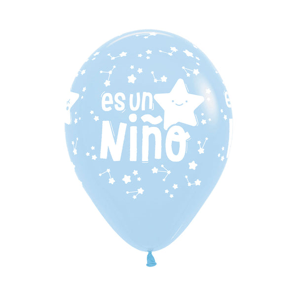 ROUND LATEX BALLOON INFINITY IS A STAR CHILD PASTEL MATTE BLUE 