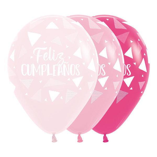 HAPPY BIRTHDAY INFINITY ROUND LATEX BALLOON TRIANGLES FOR GIRL FASHION ASSORTED GIRL 