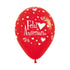 HAPPY ANNIVERSARY INFINITY ROUND LATEX BALLOON FASHION RED 