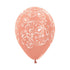 ROUND LATEX BALLOON INFINITY FILIGREE METAL GOLD PINK 