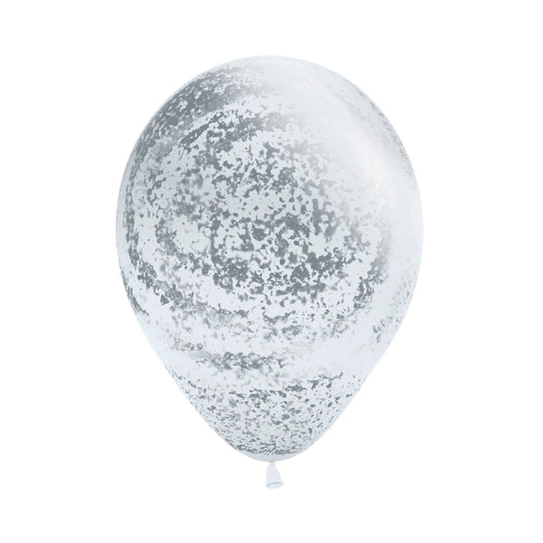 ROUND LATEX BALLOON INFINITY METALINK SILVER GRAFFITI FASHION WHITE 