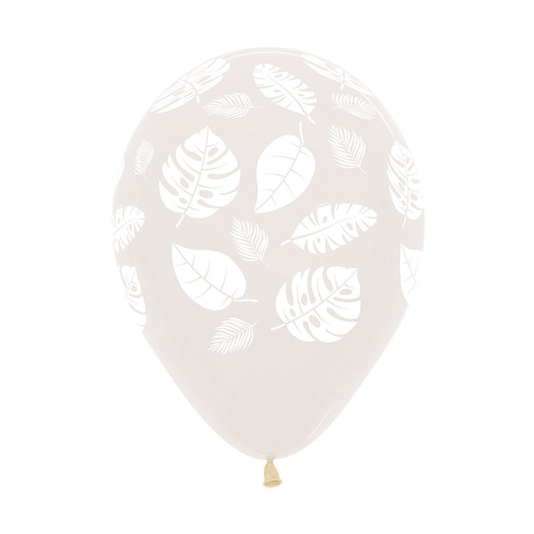 TRANSPARENT FASHION TROPICAL LEAVES INFINITY ROUND LATEX BALLOON 