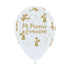 GLOBO LATEX REDONDO INFINITY MI PRIMERA COMUNION PALOMAS FASHION BLANCO