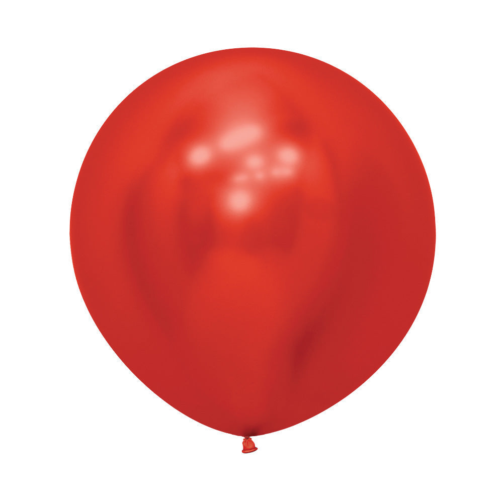 GLOBO LATEX REDONDO REFLEX CRISTAL ROJO