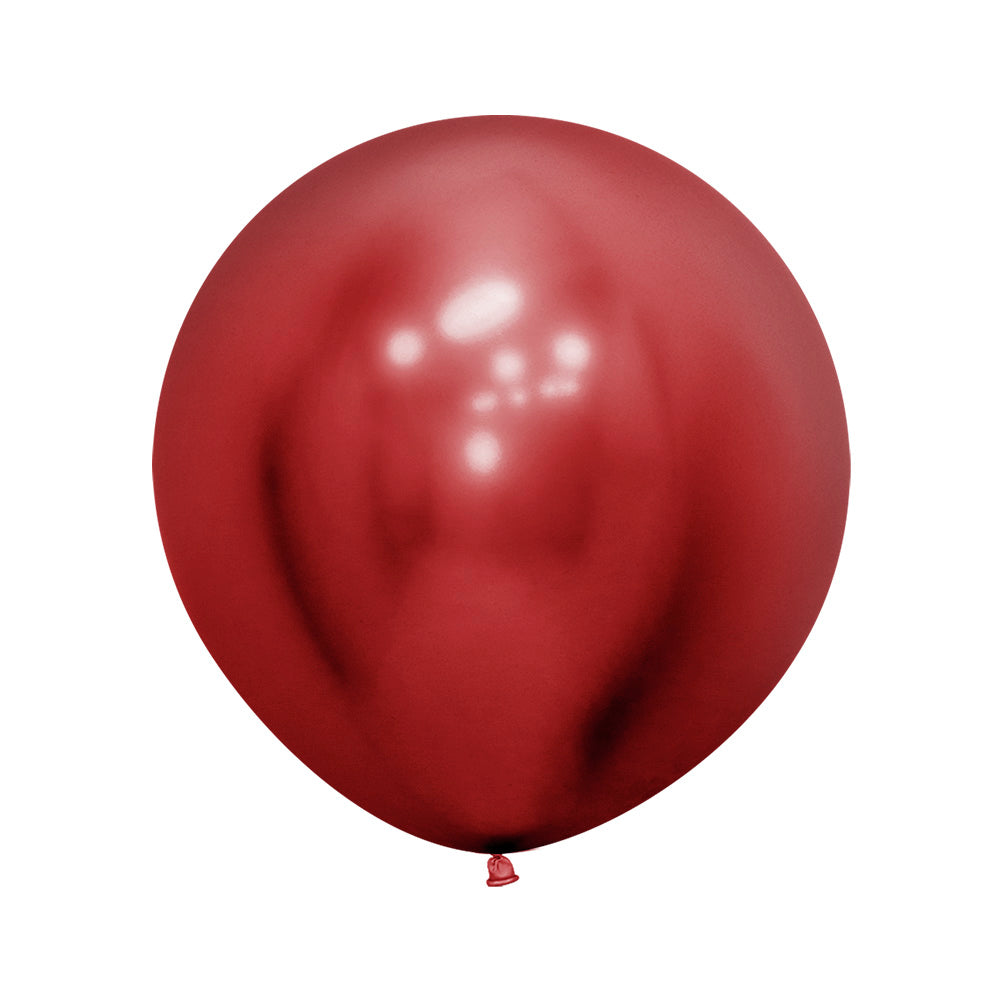 GLOBO LATEX REDONDO REFLEX CRISTAL ROJO