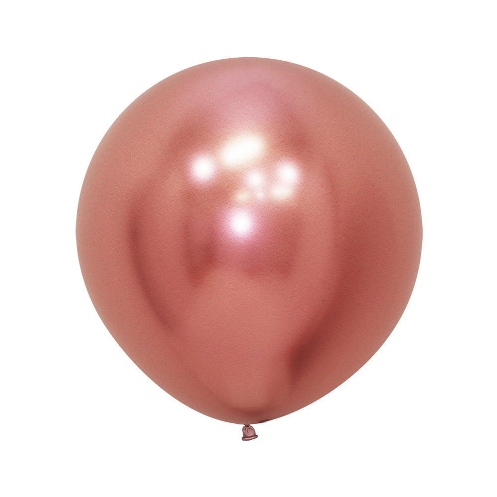 GLOBO LATEX REDONDO REFLEX DORADO ROSA