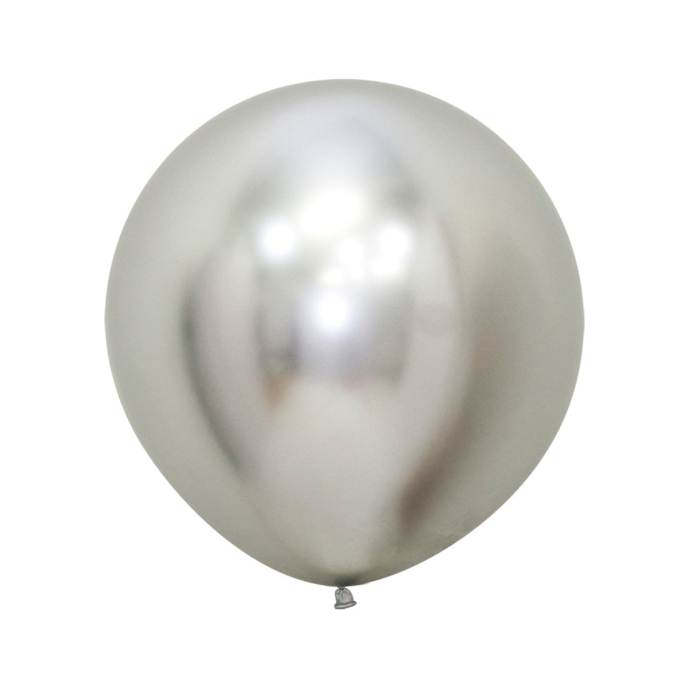 ROUND LATEX BALLOON REFLEX SILVER 